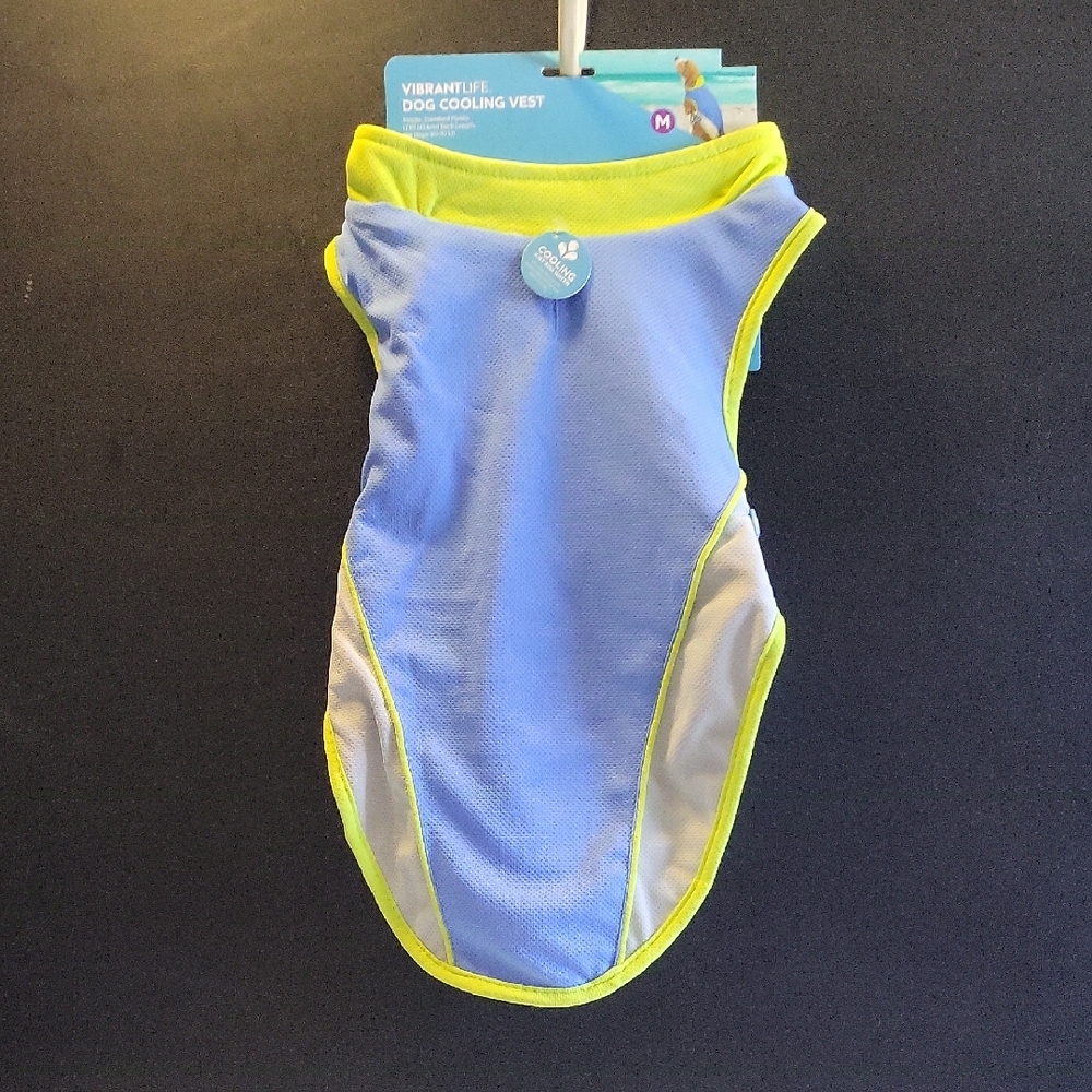 Vibrant Dog Cooling Vest - Bright Blue and Neon Yellow XS